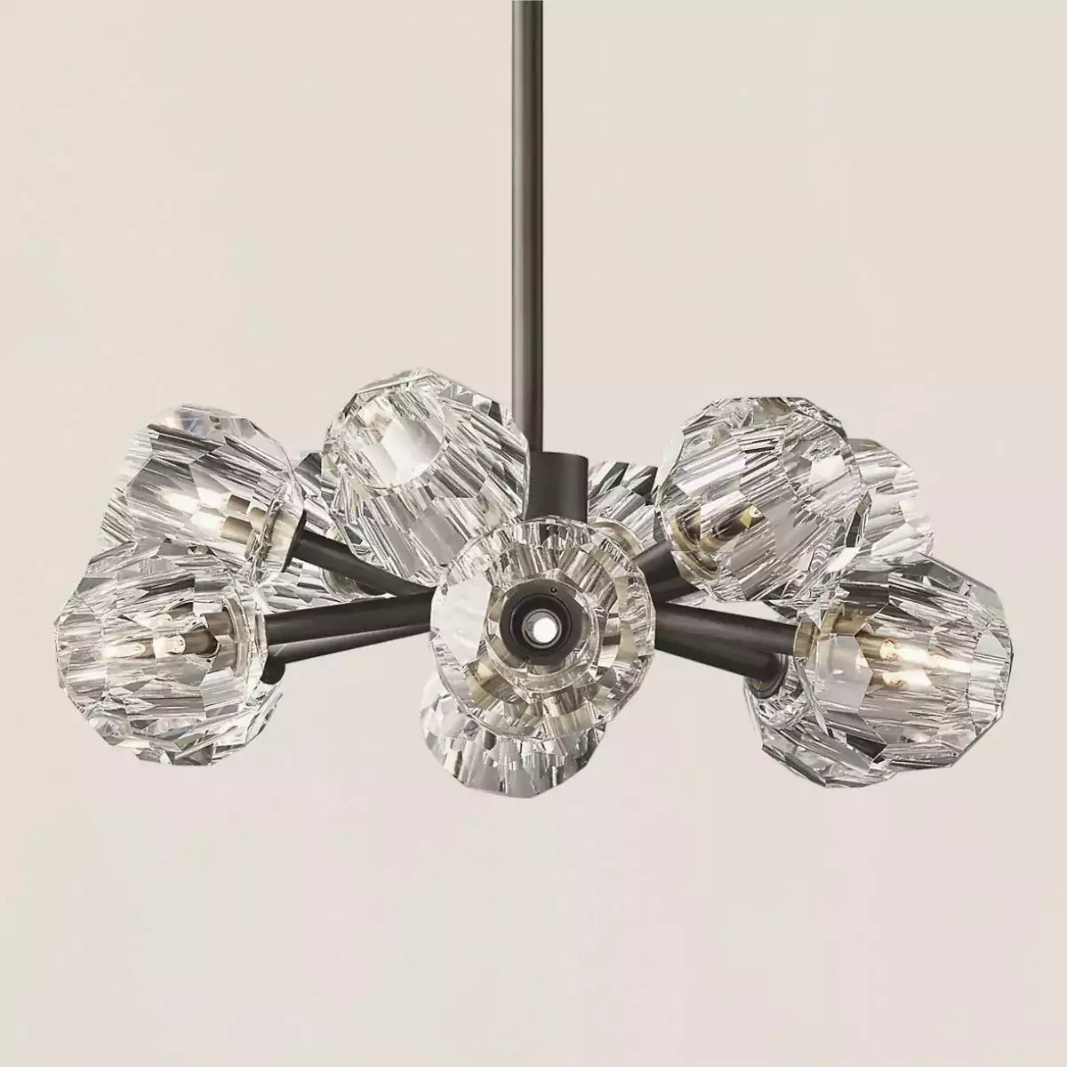 Boule Crystal Clear Glass Round Chandelier 24"