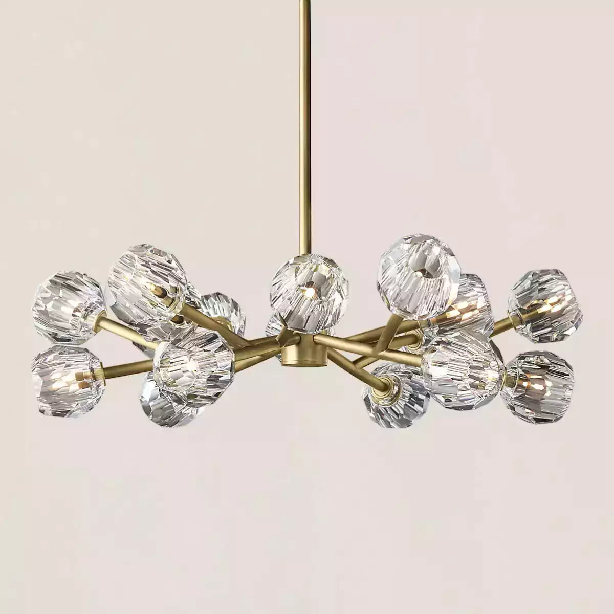 Boule Crystal Clear Glass Round Chandelier 36"