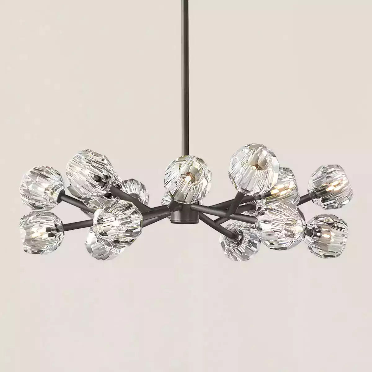 Boule Crystal Clear Glass Round Chandelier 36"