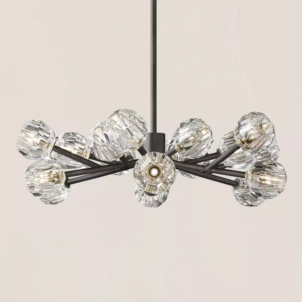 Boule Crystal Clear Glass Round Chandelier 36"