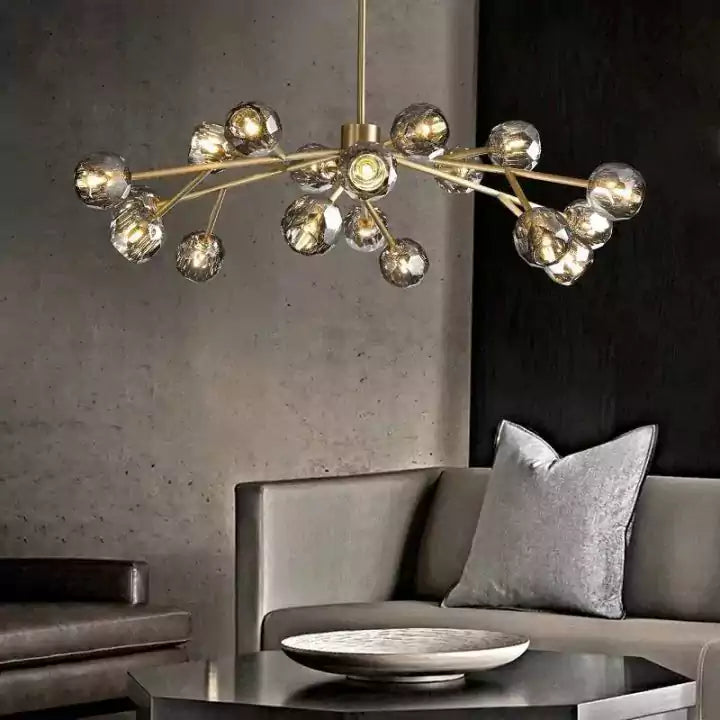 Boule Crystal Clear Glass Round Chandelier 48"