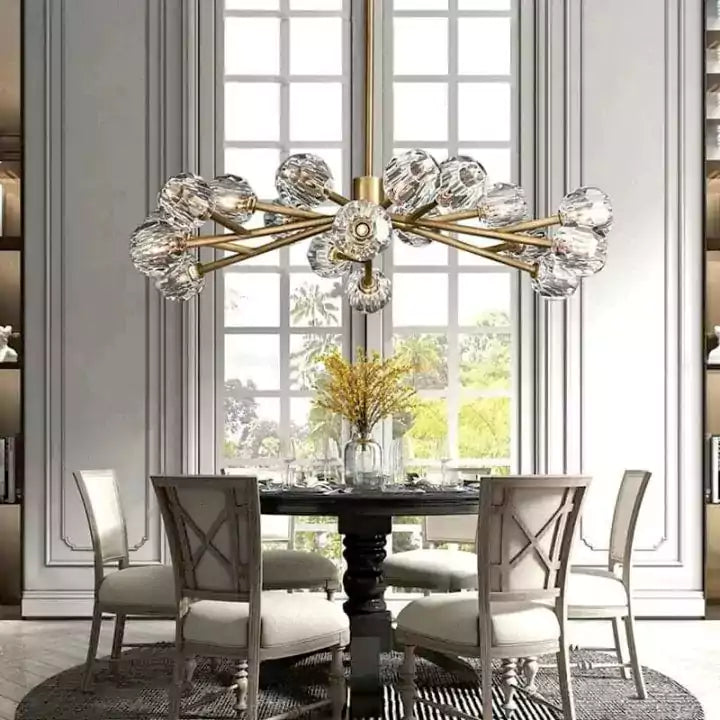 Boule Crystal Clear Glass Round Chandelier 48"