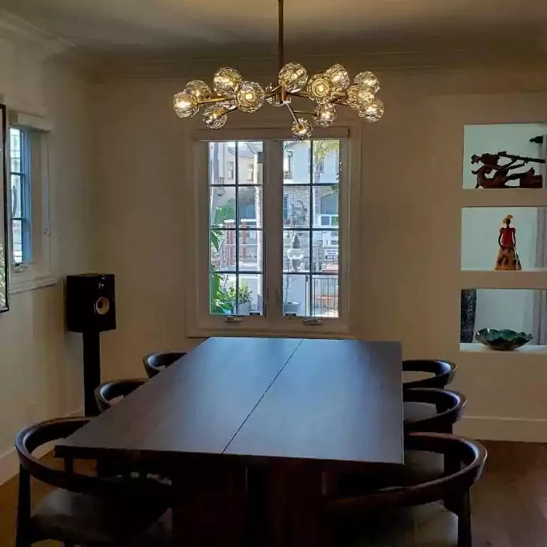 Boule Crystal Clear Glass Round Chandelier 48"