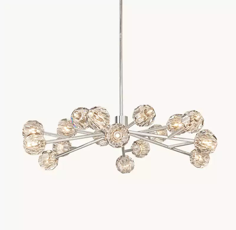 Boule Crystal Clear Glass Round Chandelier 48"