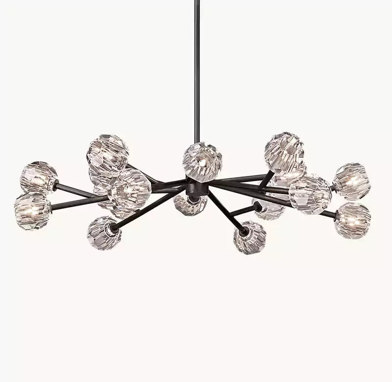 Boule Crystal Clear Glass Round Chandelier 48"