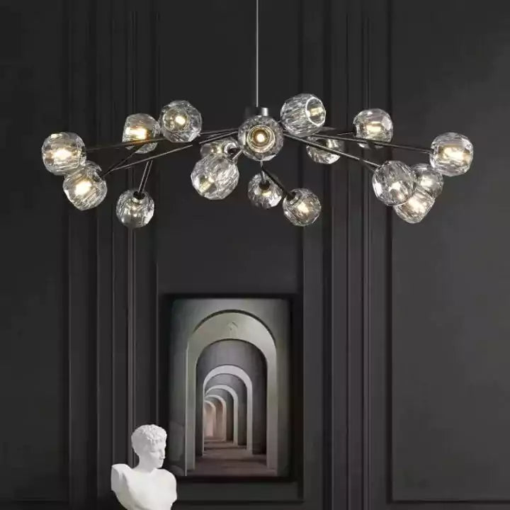 Boule Crystal Clear Glass Round Chandelier 48"