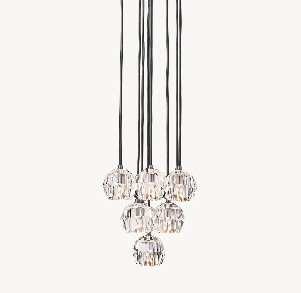 Boule Glass Round Cluster Chandelier