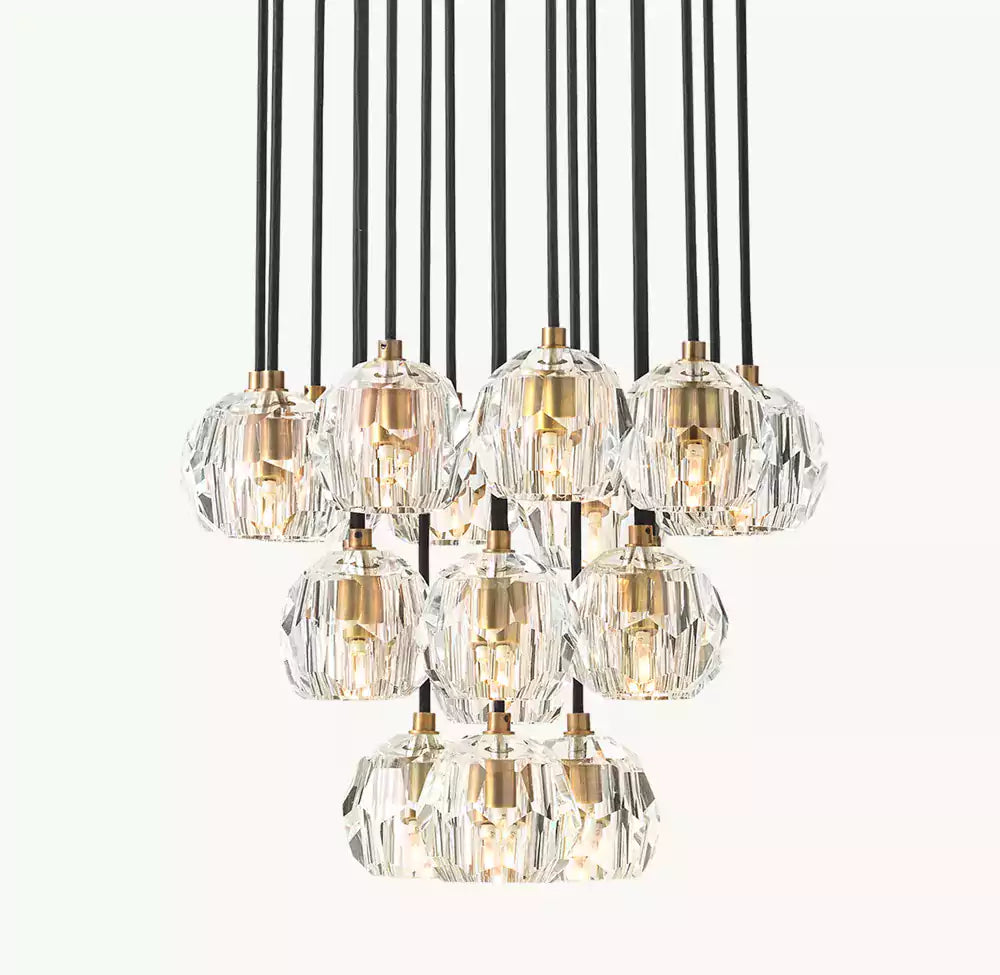Boule Glass Round Cluster Chandelier