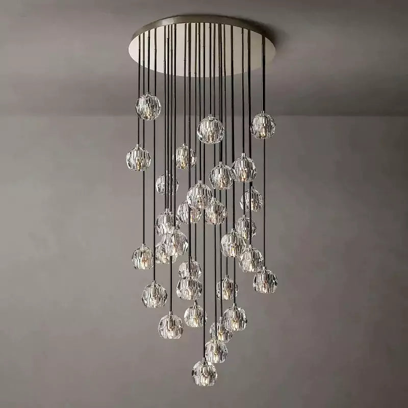 Boule Glass Round Cluster Chandelier