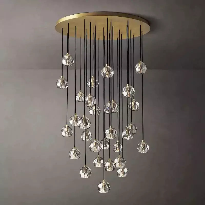 Boule Glass Round Cluster Chandelier