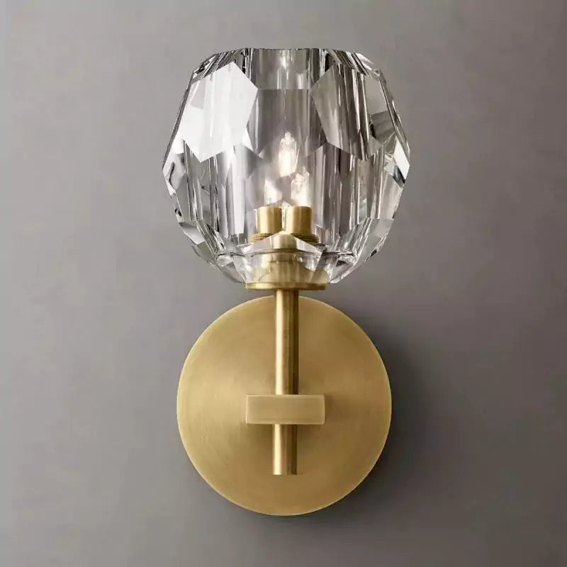 Boule Crystal Clear Glass Short Wall Sconce