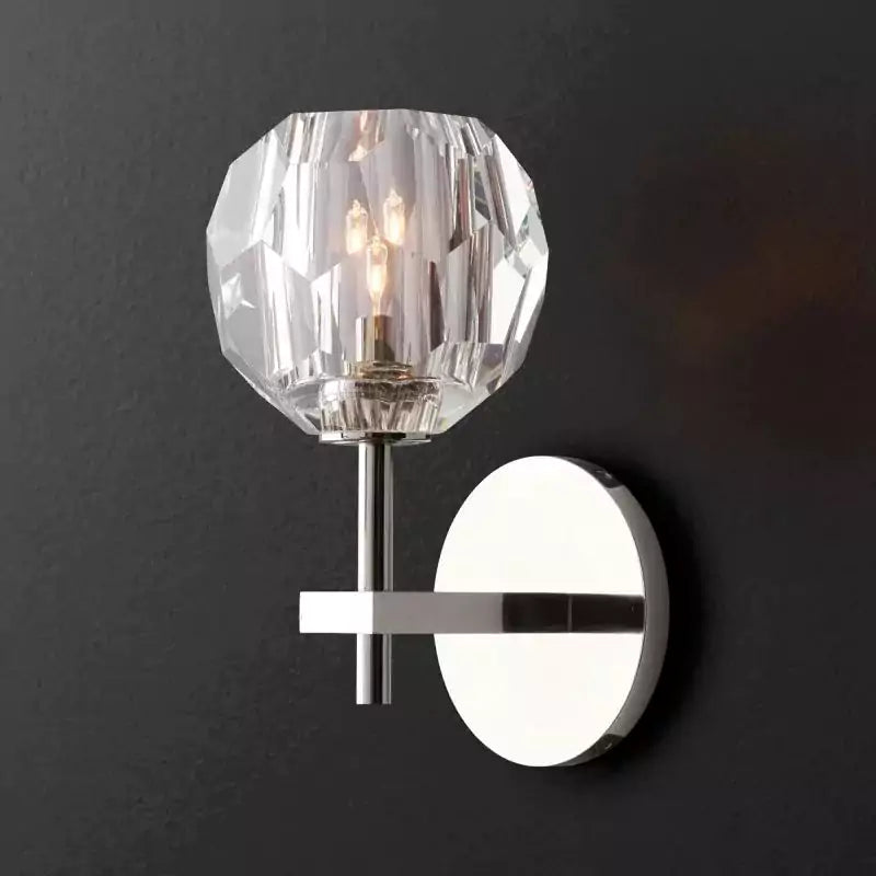 Boule Crystal Clear Glass Short Wall Sconce