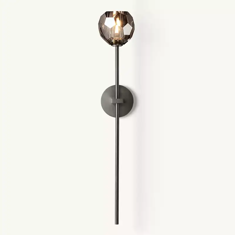 Boule Crystal Smoke Glass Grand Wall Sconce