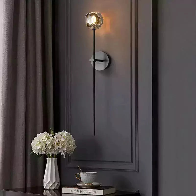 Boule Crystal Smoke Glass Grand Wall Sconce