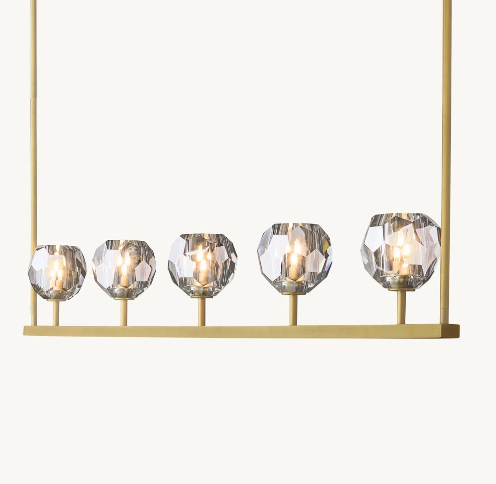 Boule Crystal Smoke Glass Linear Chandelier 48"