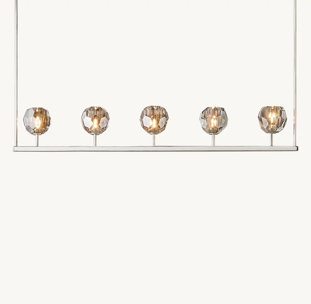 Boule Crystal Smoke Glass Linear Chandelier 48"