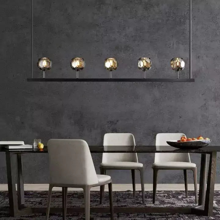 Boule Crystal Smoke Glass Linear Chandelier 48"