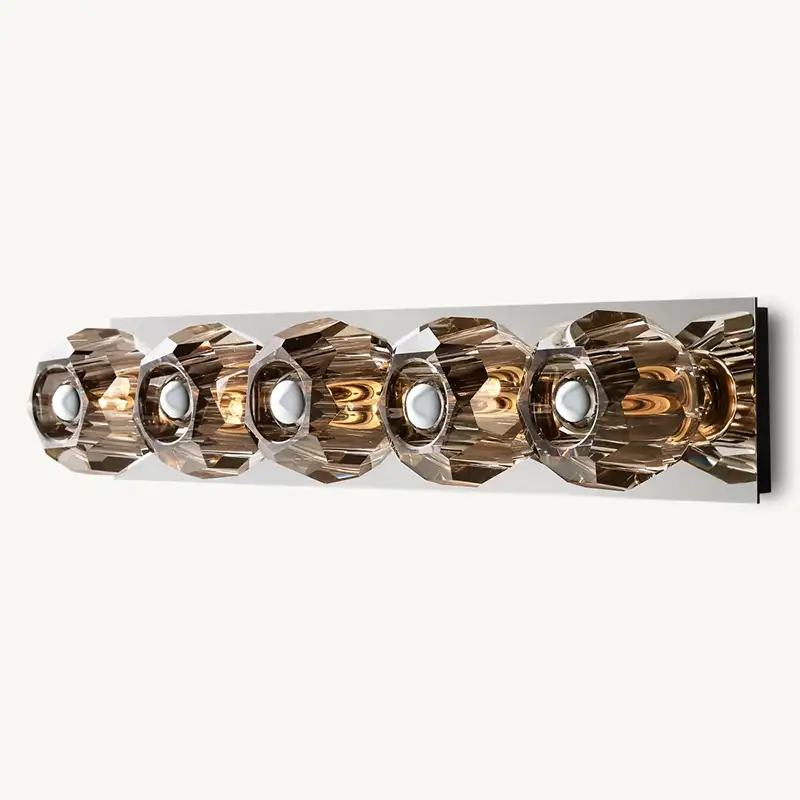 Boule Crystal Smoke Glass Linear Grand Wall Sconce