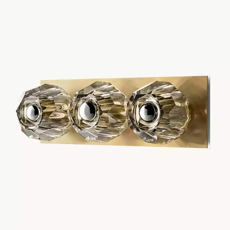 Boule Crystal Smoke Glass Linear Short Wall Sconce