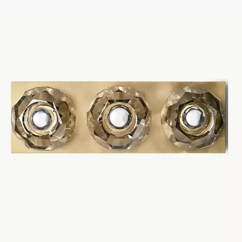 Boule Crystal Smoke Glass Linear Short Wall Sconce