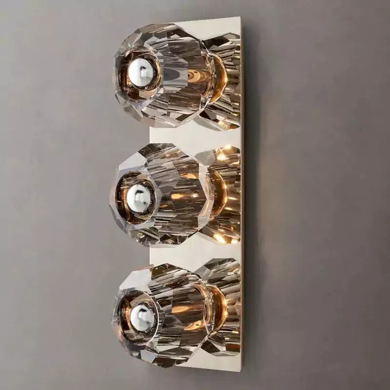 Boule Crystal Smoke Glass Linear Short Wall Sconce
