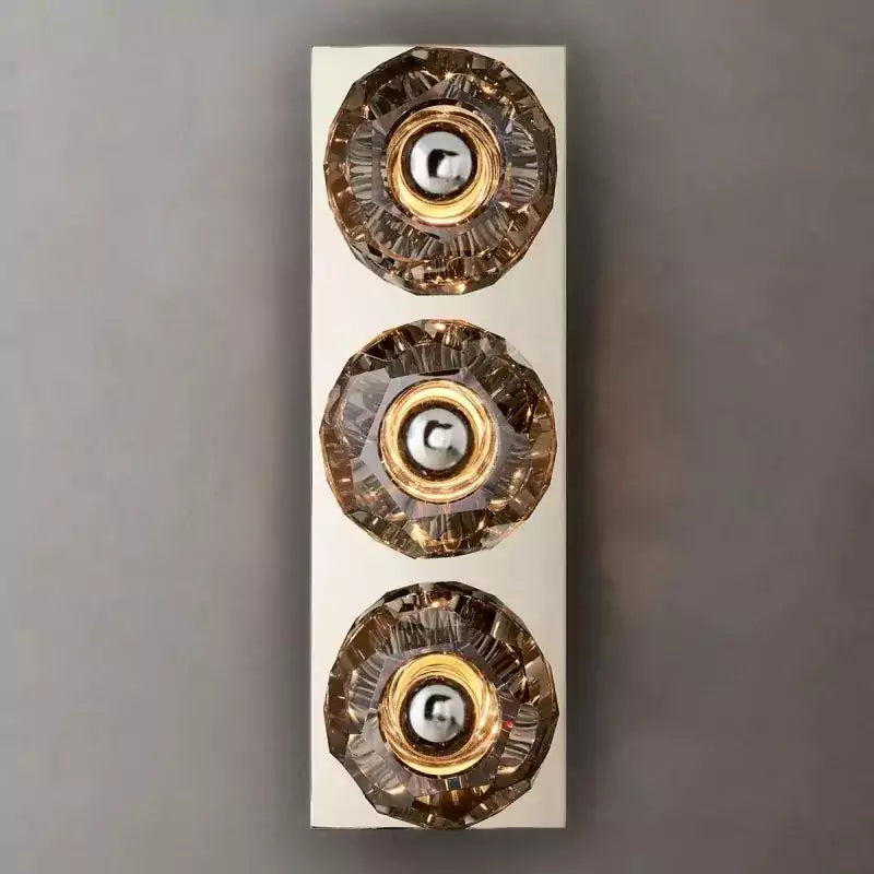 Boule Crystal Smoke Glass Linear Short Wall Sconce