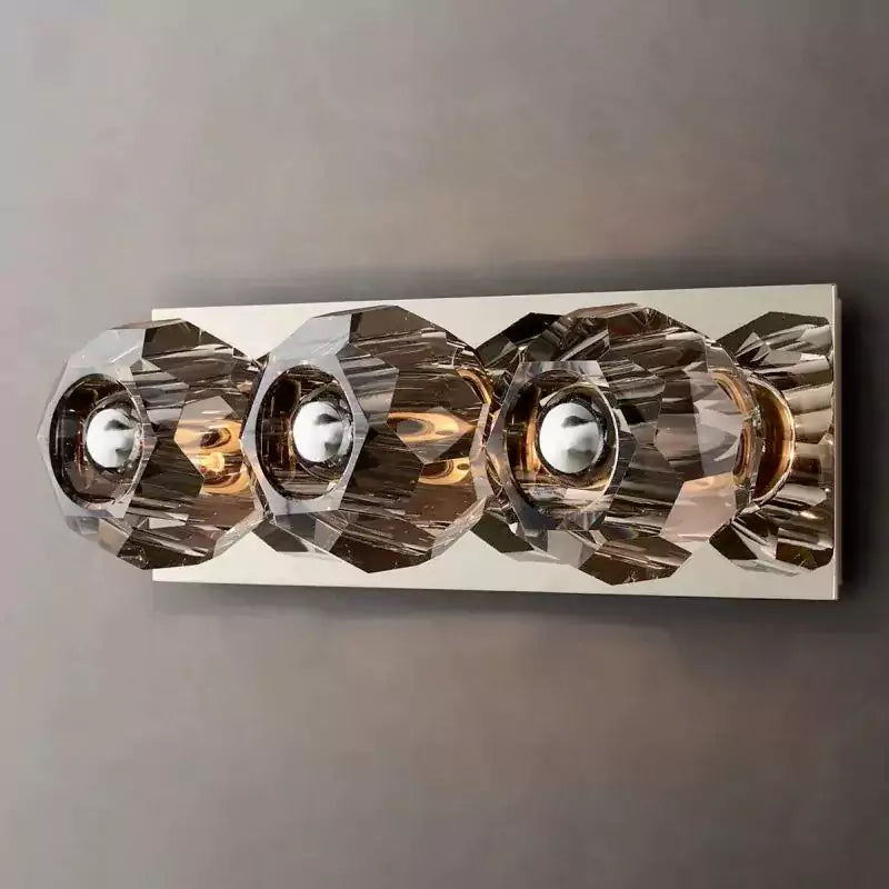 Boule Crystal Smoke Glass Linear Short Wall Sconce