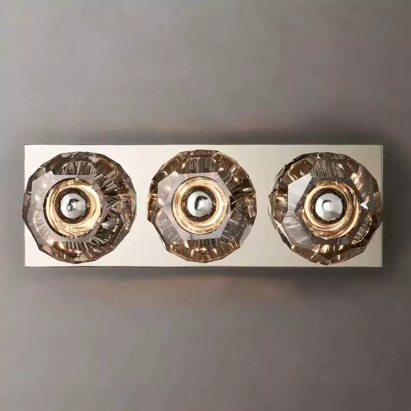 Boule Crystal Smoke Glass Linear Short Wall Sconce