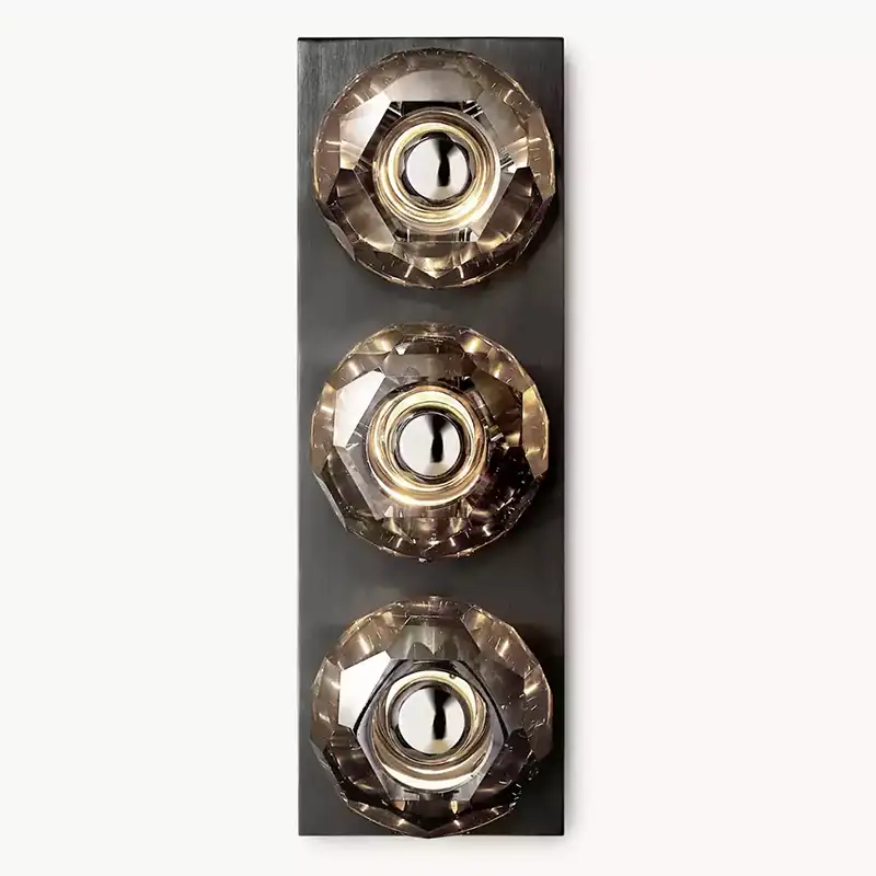 Boule Crystal Smoke Glass Linear Short Wall Sconce