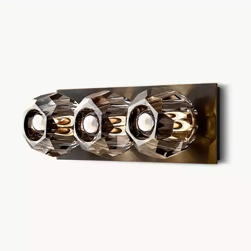 Boule Crystal Smoke Glass Linear Short Wall Sconce