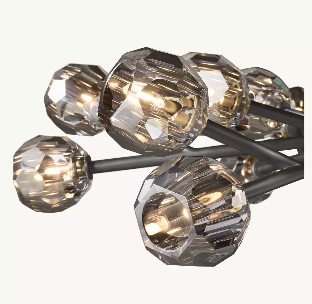 Boule Crystal Smoke Glass Round Chandelier 48"