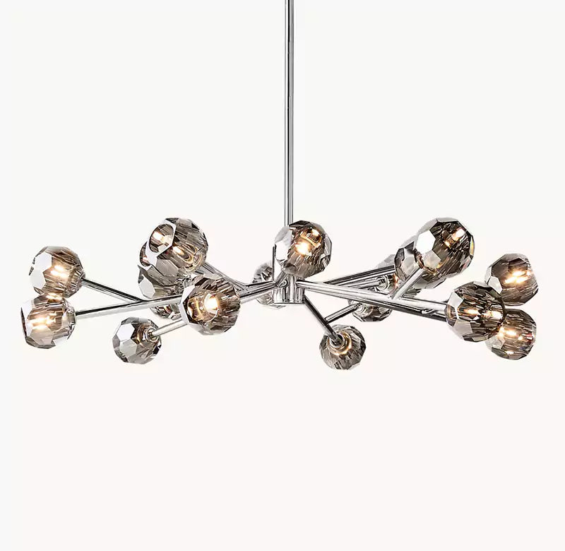 Boule Crystal Smoke Glass Round Chandelier 48"