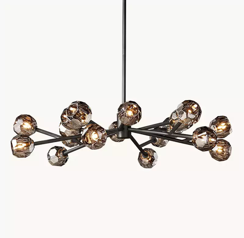Boule Crystal Smoke Glass Round Chandelier 48"