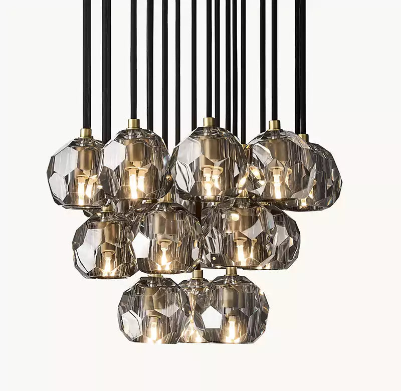 Boule Glass Round Cluster Chandelier