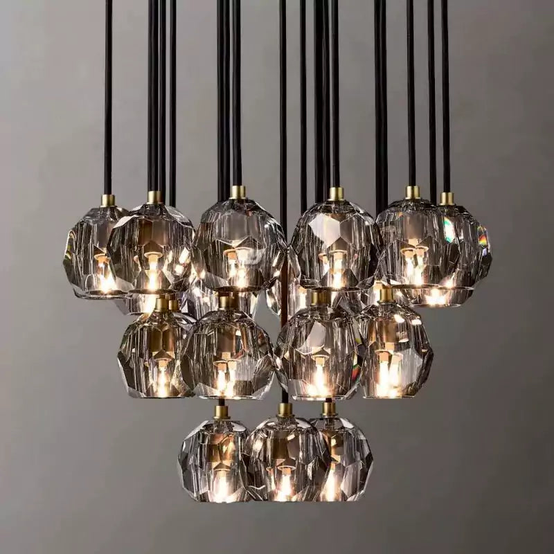 Boule Glass Round Cluster Chandelier