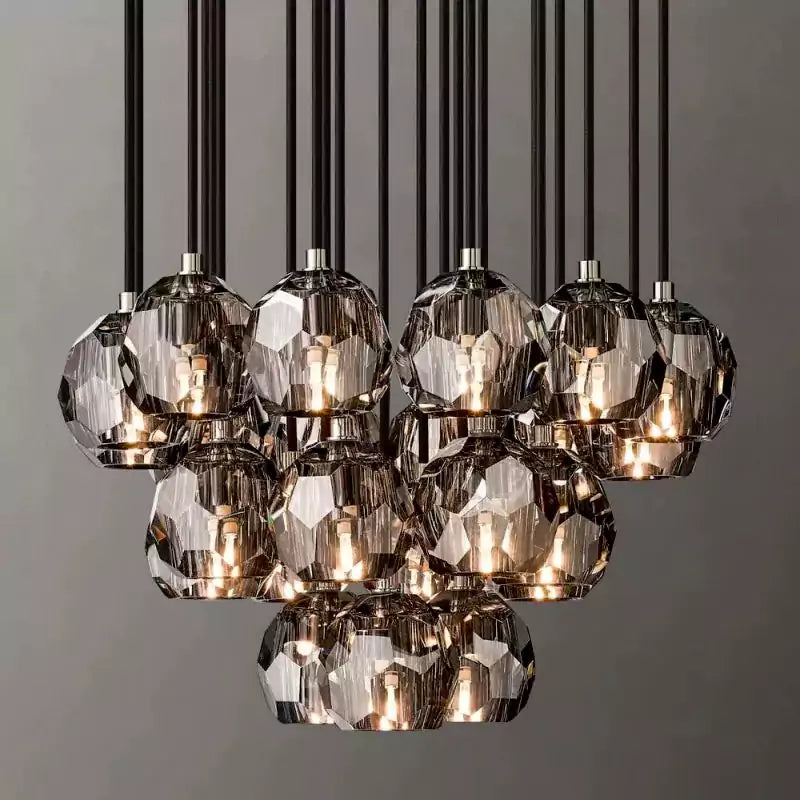 Boule Glass Round Cluster Chandelier
