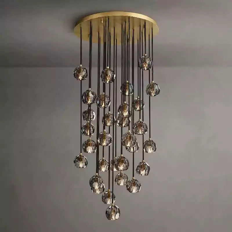 Boule Glass Round Cluster Chandelier