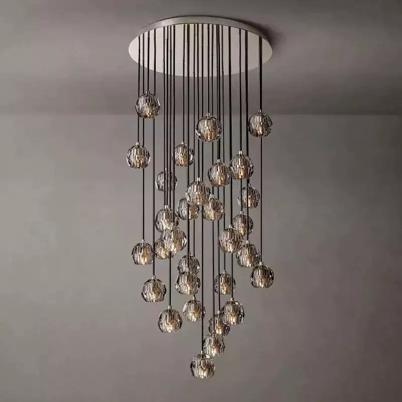 Boule Glass Round Cluster Chandelier