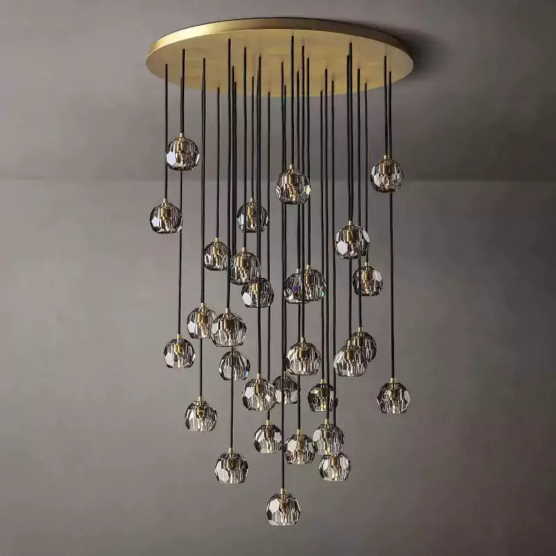 Boule Glass Round Cluster Chandelier