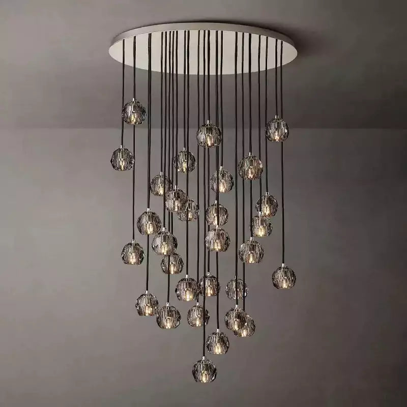 Boule Glass Round Cluster Chandelier