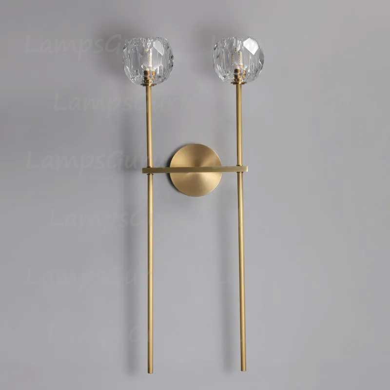 LG Boulla Crystal Clear Glass Double Grand Wall Sconce
