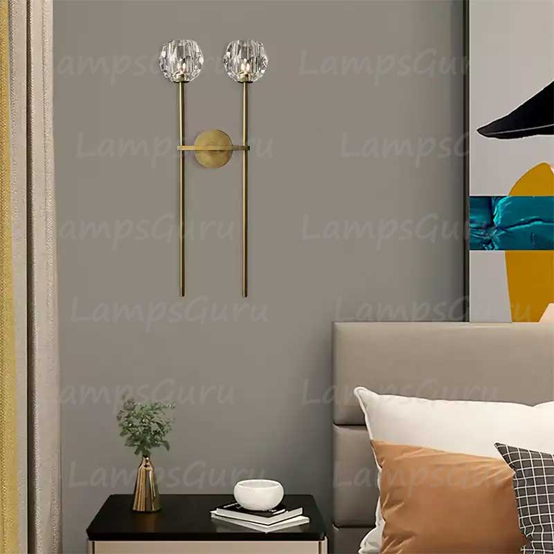 LG Boulla Crystal Clear Glass Double Grand Wall Sconce