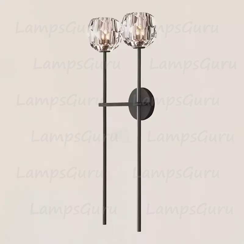 LG Boulla Crystal Clear Glass Double Grand Wall Sconce