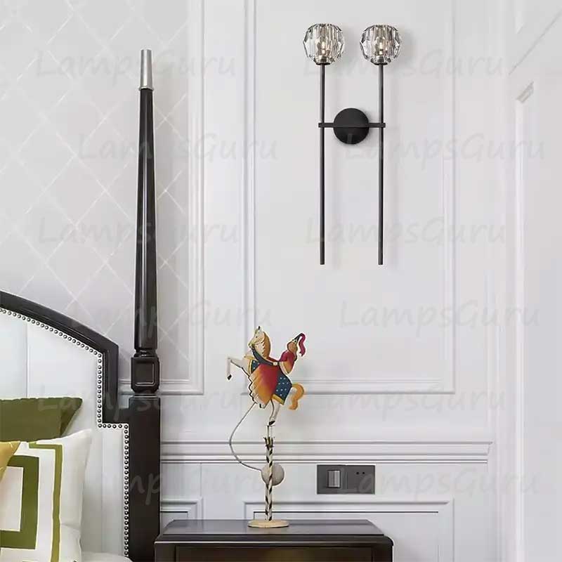 LG Boulla Crystal Clear Glass Double Grand Wall Sconce
