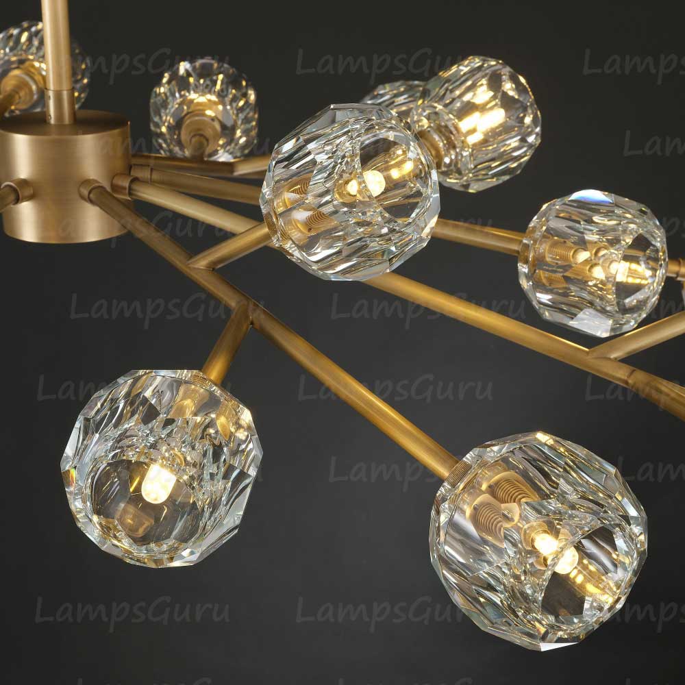 LG Boulla Crystal Clear Glass Oval Chandelier 72"