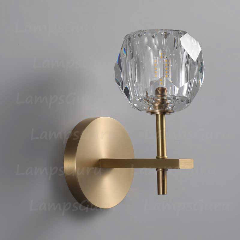 LG Boulla Crystal Clear Glass Short Wall Sconce