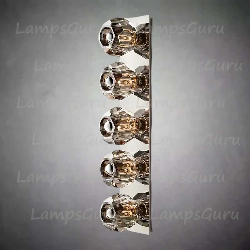 LG Boulla Crystal Smoke Glass Linear Grand Wall Sconce