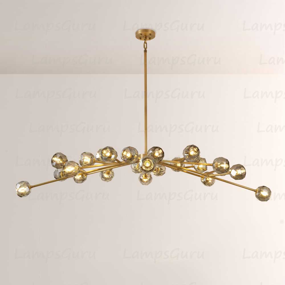 LG Boulla Crystal Smoke Glass Oval Chandelier 72"