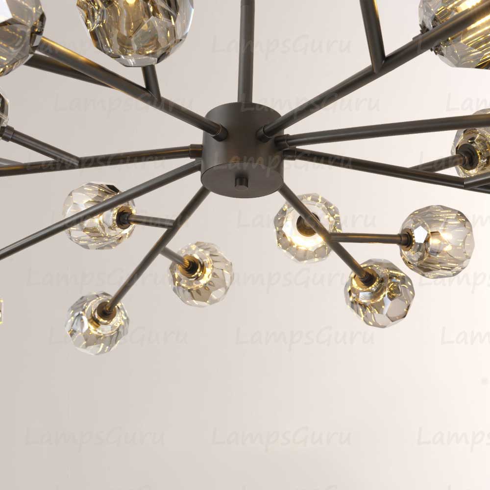 LG Boulla Crystal Smoke Glass Oval Chandelier 72"