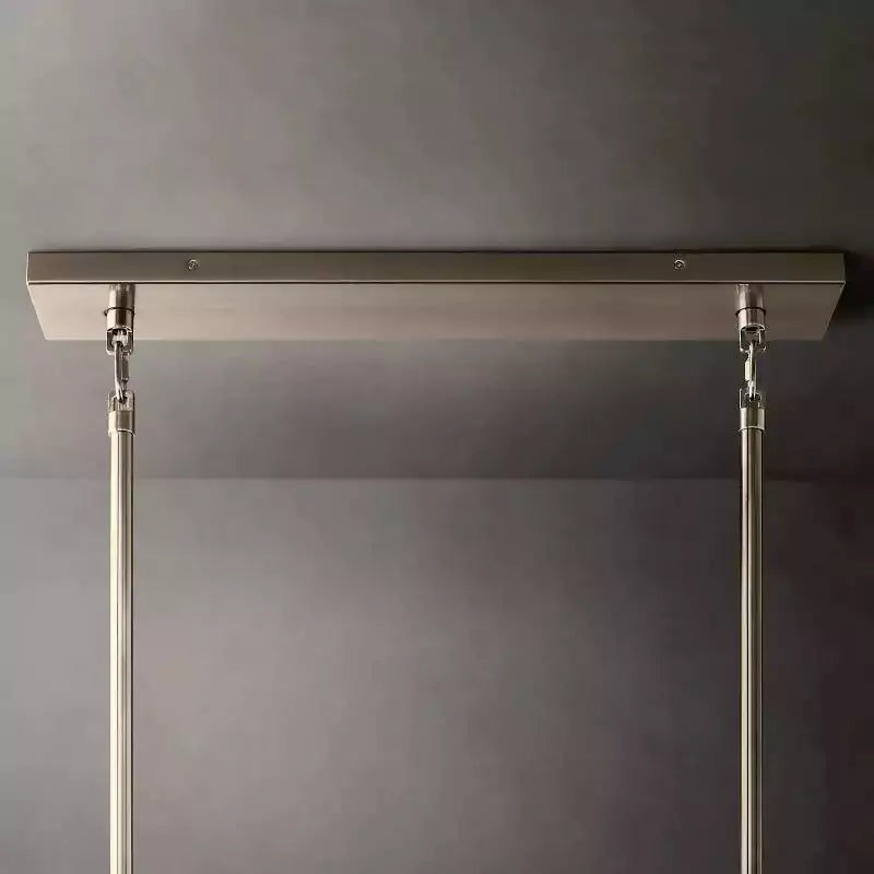Chiaray Clear Glass Tiered Rectangular Chandelier 74"